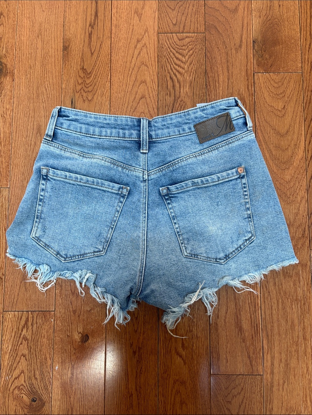 Mavi Light Blue Distressed High-Rise Denim Shorts - Picture 2 of 3